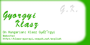 gyorgyi klasz business card